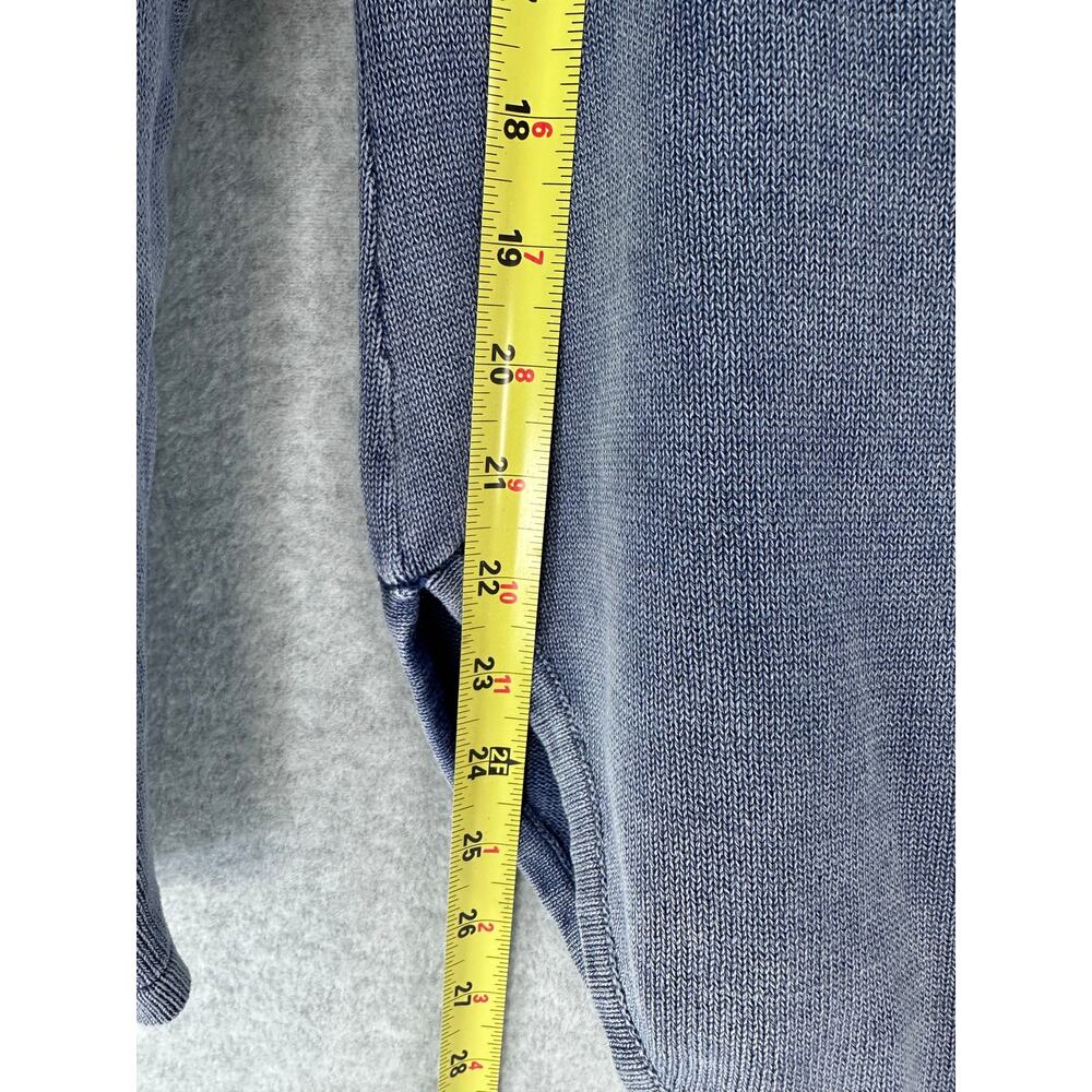 PBJ Blues Women's sz S 1/4 ZIp Washed Blue Sweater 100% Cotton Knit Comfort Cozy - Picture 7 of 10